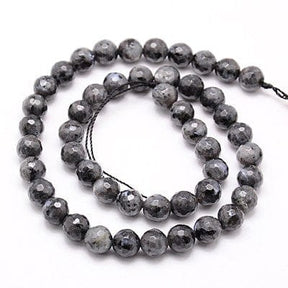 Larvikite – Gray, Faceted (8mm) - Uniq Perler - 2226661