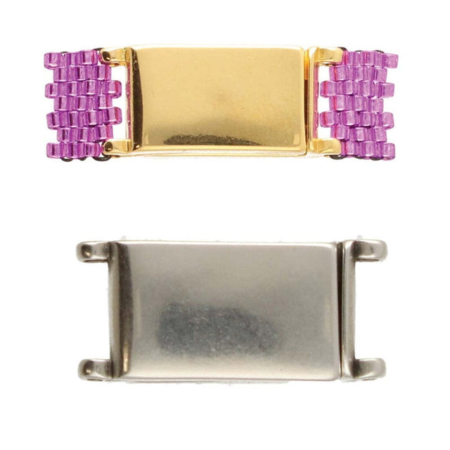 Lås Til Miyuki Delica Perler – Forsølvet (21x9,9mm) - Uniq Perler - 815915