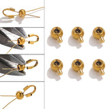 Låse Perler - Forgyldt Stål, (6 Stk) - Uniq Perler - 112448