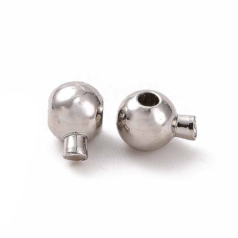 Låse Perler – Platinfarvet Messing, 4,5x3,5x3mm (8 Stk) - Uniq Perler - 114944