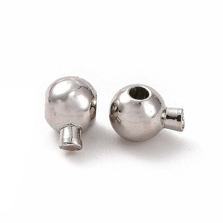 Låse Perler – Platinfarvet Messing, 4,5x3,5x3mm (8 Stk) - Uniq Perler - 114944