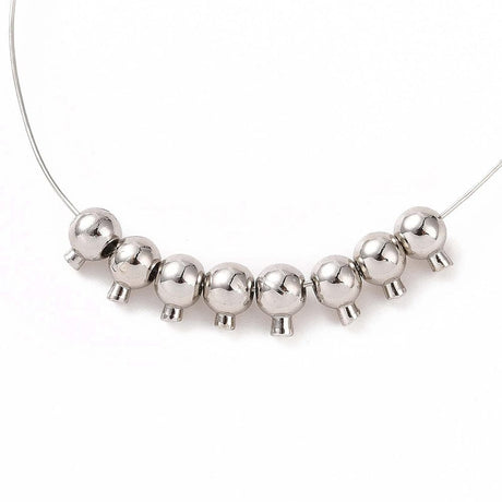 Låse Perler – Platinfarvet Messing, 4,5x3,5x3mm (8 Stk) - Uniq Perler - 114944