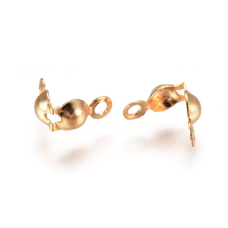 Låsehoveder – 18K Forgyldt Stål (7,5x4mm) 10 stk - Uniq Perler - 0000014876