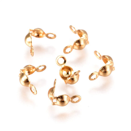 Låsehoveder – 18K Forgyldt Stål (7,5x4mm) 10 stk - Uniq Perler - 0000014876