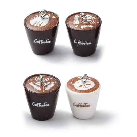 Latte Vedhæng – Resin Mix (20mm, 6 stk) - Uniq Perler - 117768