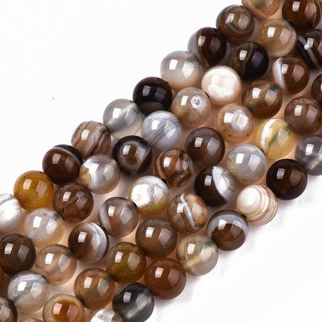 LBEADS Agat 6,5 mm stribe agat perler