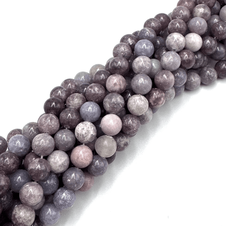 Lepidolit Perler – Mix Farver, Rund (10mm) - Uniq Perler - 118009