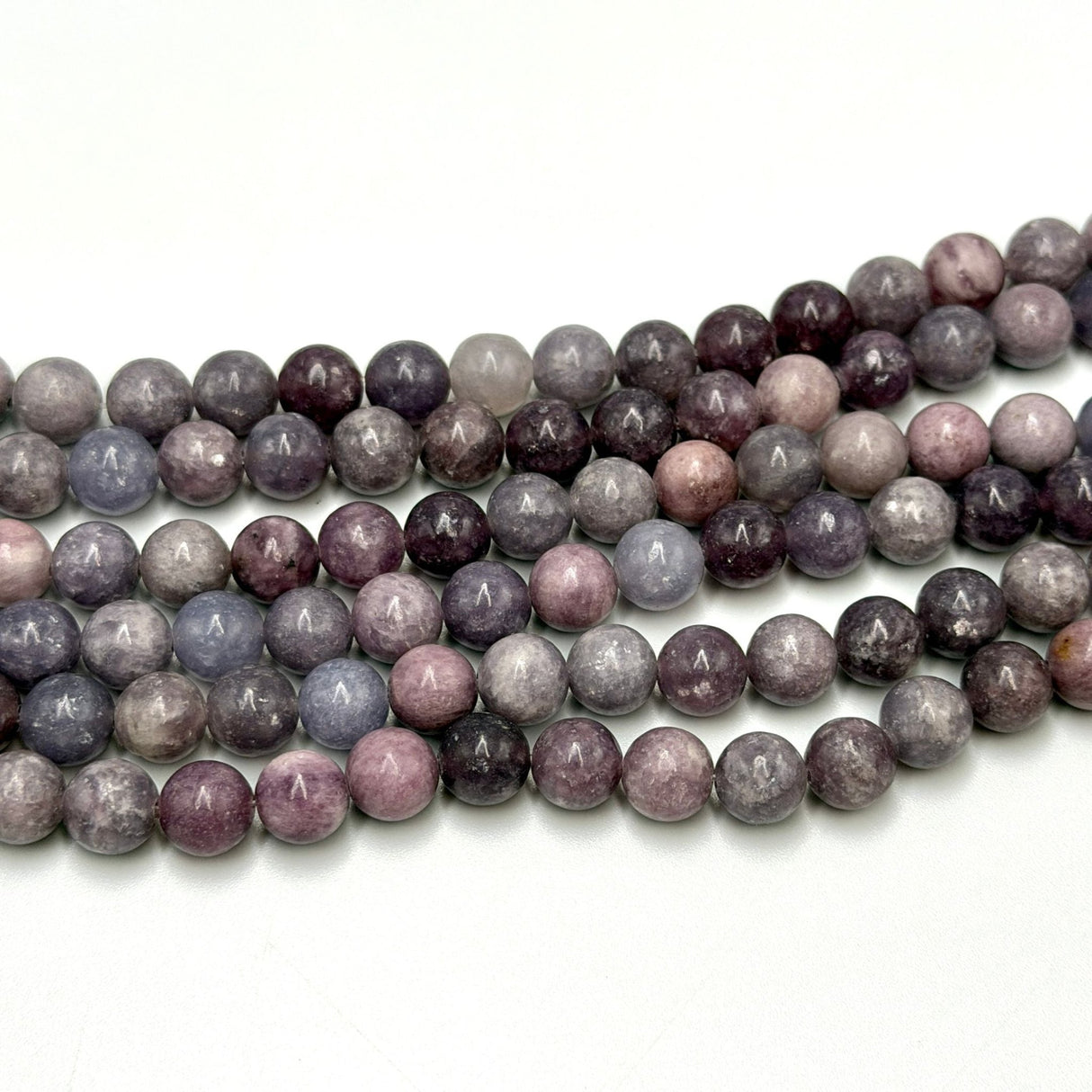 Lepidolit Perler – Mix Farver, Rund (10mm) - Uniq Perler - 118009