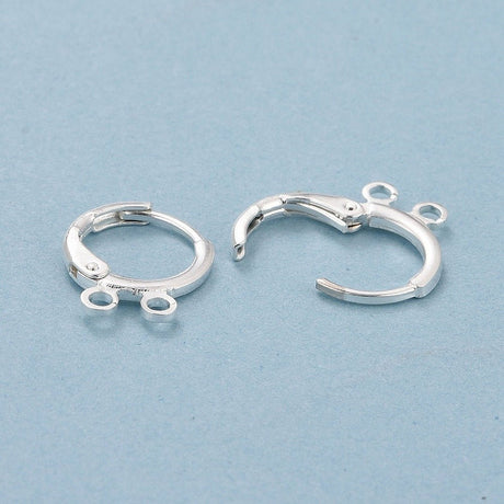 Leverback Creoler – 925 Sterling Sølv Belagt Messing (14,5x11x1,5mm) - Uniq Perler - 123977