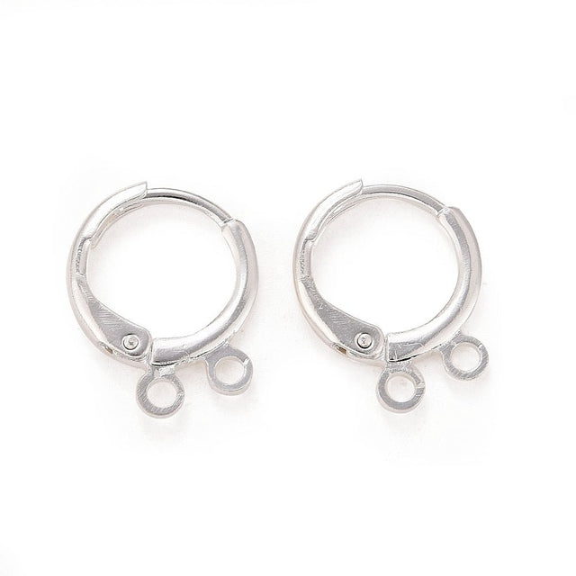 Leverback Creoler – 925 Sterling Sølv Belagt Messing (14,5x11x1,5mm) - Uniq Perler - 123977