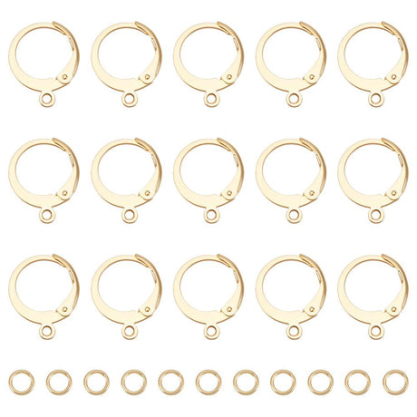 Leverback creoler Creoler Med Øsken – 24K Forgyldt Stål (14,5x12mm) - Uniq Perler - 123067