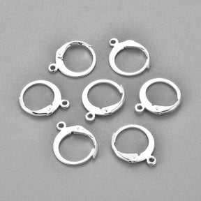 Leverback Creoler Med Øye - Forsølvet Stål (14x12x2mm) 5 Par - Uniq Perler - 1111490173