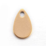 Lille Dråbe Vedhæng i Forgyldt Stål – Vandfast (8x5mm, 10 stk) - Uniq Perler - 113462