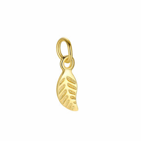 Kleiner Feder Anhänger I Vergoldet Sterling Silber/925 - Uniq Perler - 1111490149