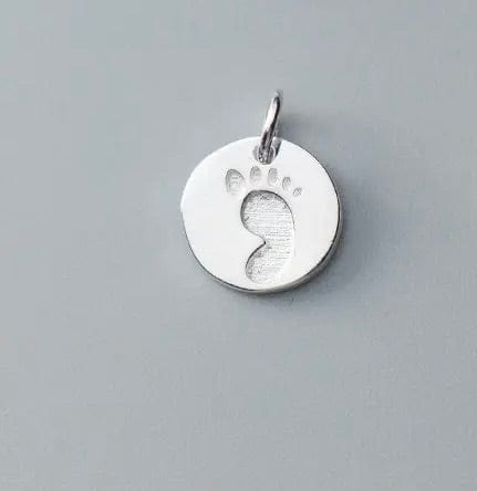 Lille Fodaftryk Vedhæng, Sterling Sølv 925, 8mm - Uniq Perler - 111199