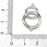 Links/mellemled med klare Zirkonia sten (13x24.5x2.8mm) - Uniq Perler - 