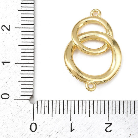 Links/mellemled med klare Zirkonia sten (13x24.5x2.8mm) - Uniq Perler - 