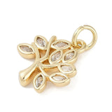 Livets Træ Vedhæng Med Zirkonia Sten, Langtidsholdbar Forgyldt, 12,5x14,5mm - Uniq Perler - 114707