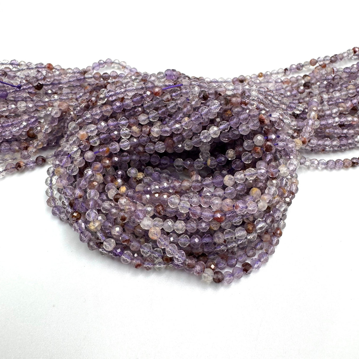 Lodolit Kvarts, Facetteret, 3,5mm - Uniq Perler - 114298