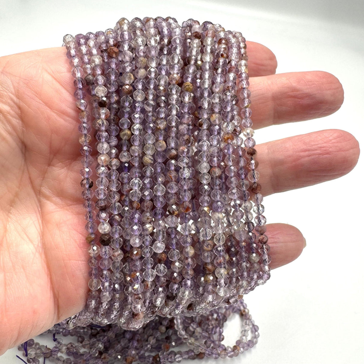 Lodolit Kvarts, Facetteret, 3,5mm - Uniq Perler - 114298