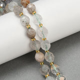 Lodolit Kvarts, Facetteret, 8mm - Uniq Perler - 114688