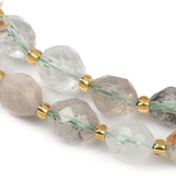 Lodolit Kvarts, Facetteret, 8mm - Uniq Perler - 114688