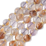 Lodolitt Kvarts Perler – Fasettert Flat Rund (6–6,5mm) - Uniq Perler - 117287