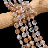 Lodolitt Kvarts Perler – Fasettert Flat Rund (6–6,5mm) - Uniq Perler - 117287