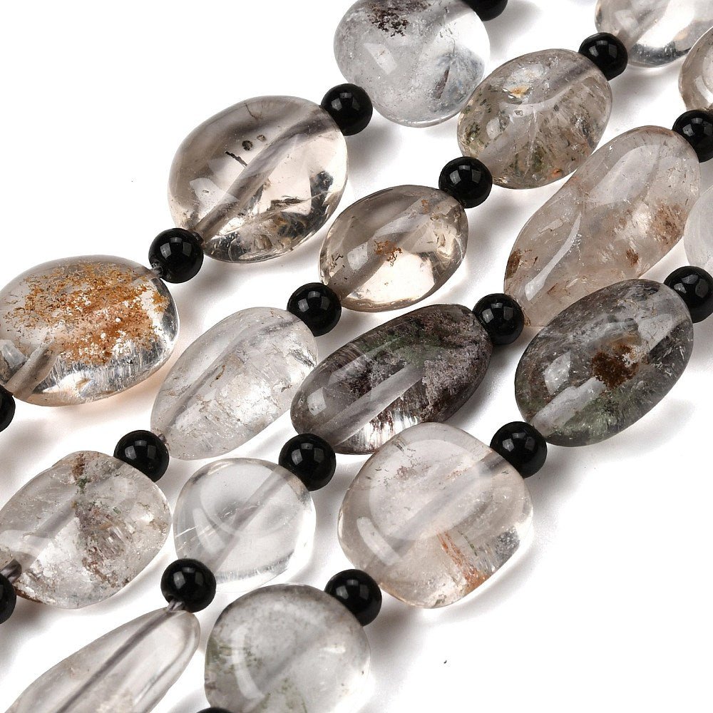 Lodolite Kvarts Nuggets – Tumble (11.5–23mm) - Uniq Perler - 117620