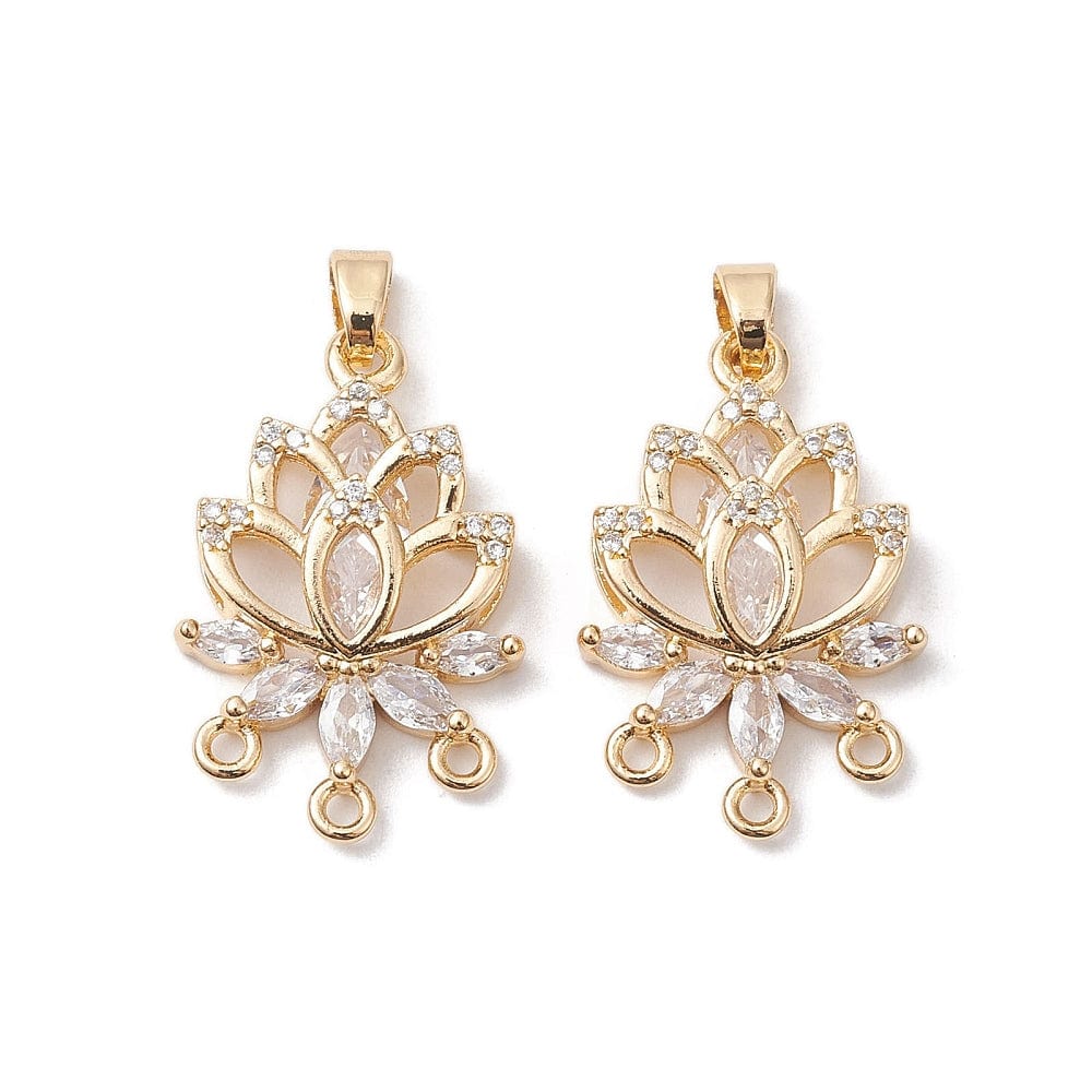 Lotus Vedhæng, Langtidsholdbar Forgyldning, 24x16x4,5mm - Uniq Perler - 113219