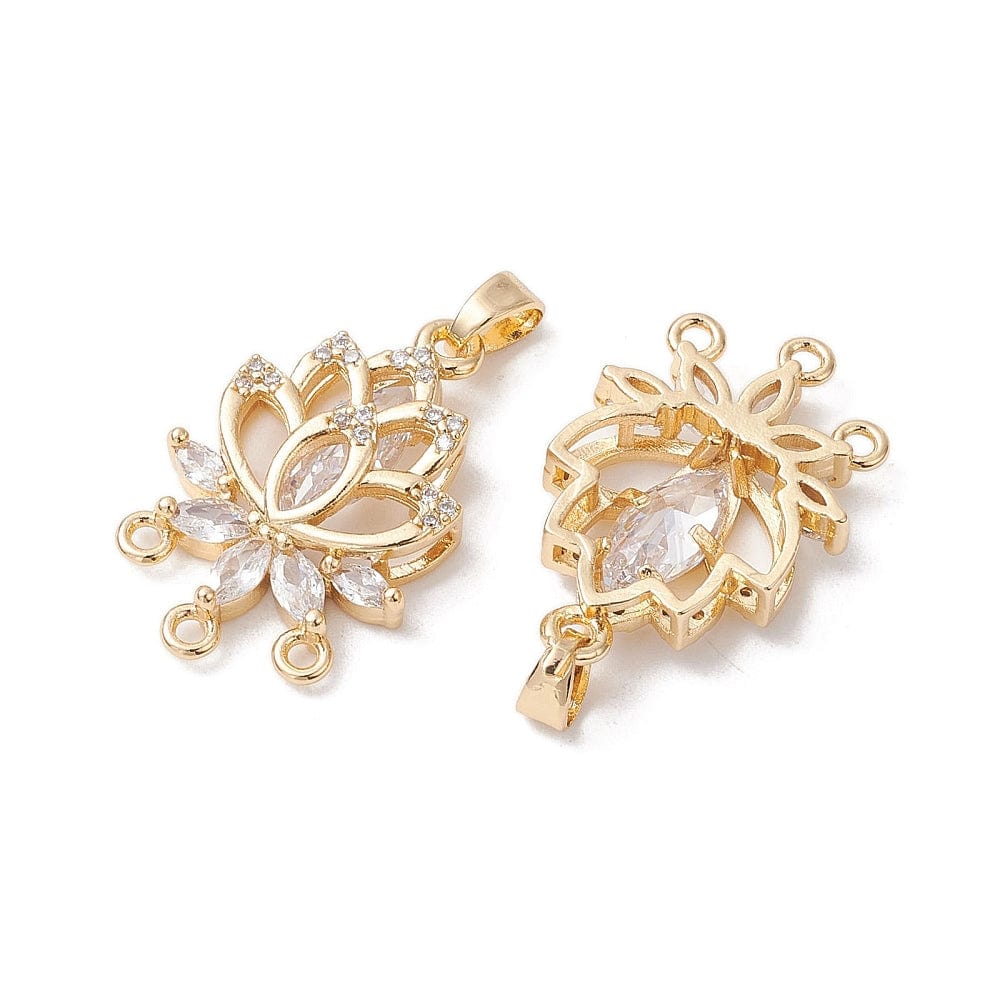 Lotus Vedhæng, Langtidsholdbar Forgyldning, 24x16x4,5mm - Uniq Perler - 113219