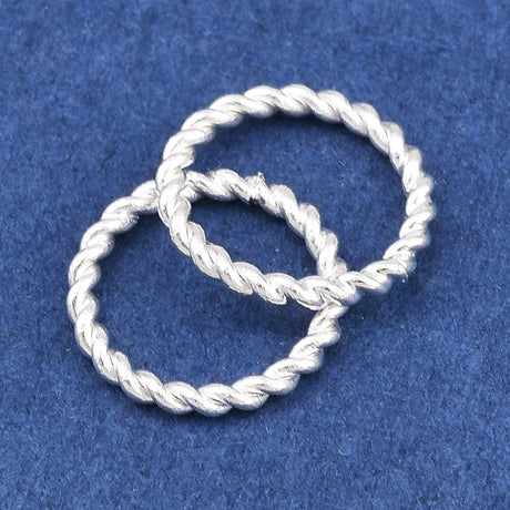Lukkede Øskner – Twistede, 925 Sterling Sølvbelagt Messing (10x1,2mm) 10 stk. - Uniq Perler - 122620