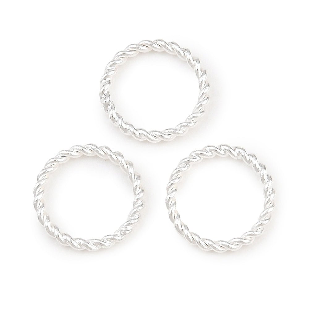 Lukkede Øskner – Twistede, 925 Sterling Sølvbelagt Messing (10x1,2mm) 10 stk. - Uniq Perler - 122620