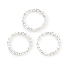 Lukkede Øskner – Twistede, 925 Sterling Sølvbelagt Messing (10x1,2mm) 10 stk. - Uniq Perler - 122620