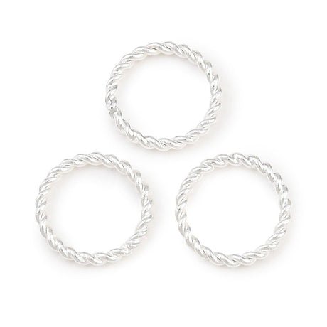 Lukkede Øskner – Twistede, 925 Sterling Sølvbelagt Messing (10x1,2mm) 10 stk. - Uniq Perler - 122620