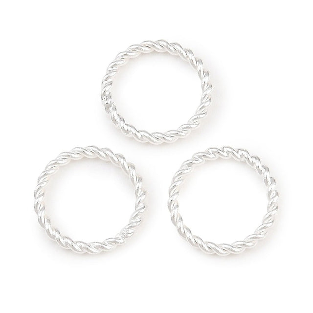 Lukkede Øskner – Twistede, 925 Sterling Sølvbelagt Messing (10x1,2mm) 10 stk. - Uniq Perler - 122620