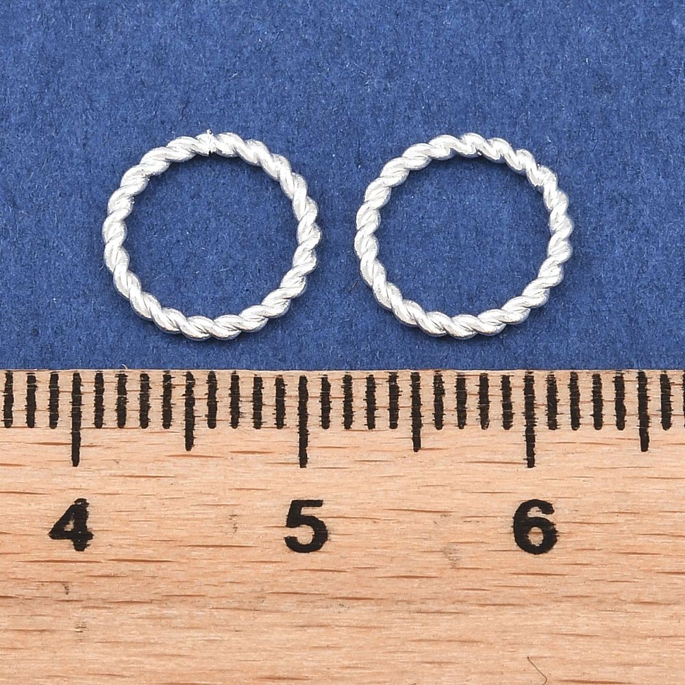 Lukkede Øskner – Twistede, 925 Sterling Sølvbelagt Messing (10x1,2mm) 10 stk. - Uniq Perler - 122620