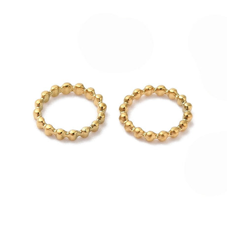 Lukkede Øsken Med Detaljer – 18K Forgyldt Stål (7mm) 6 stk - Uniq Perler - 