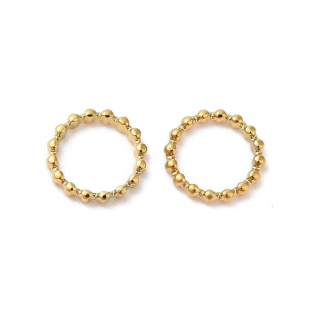 Lukkede Øsken Med Detaljer – 18K Forgyldt Stål (7mm) 6 stk - Uniq Perler - 