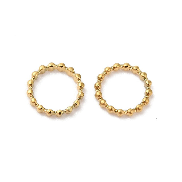 Lukkede Øsken Med Detaljer – 18K Forgyldt Stål (7mm) 6 stk - Uniq Perler - 