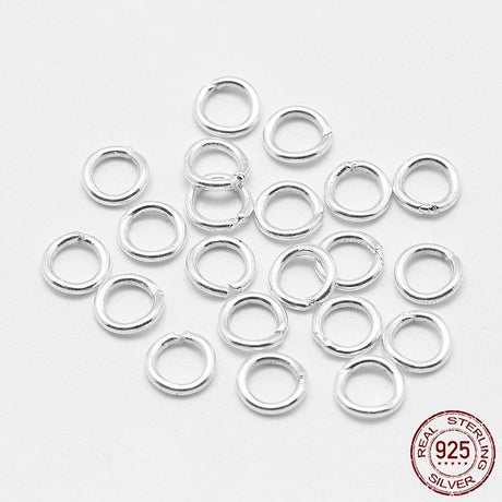 Lukkede Ringe i 925 Sterling Sølv – Rund (4mm) 10 stk. - Uniq Perler - 116031