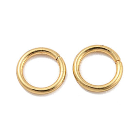 Stängda ringar i rostfritt stål – 18K Förgylld (7mm) 20st. - Uniq Perler - 116038