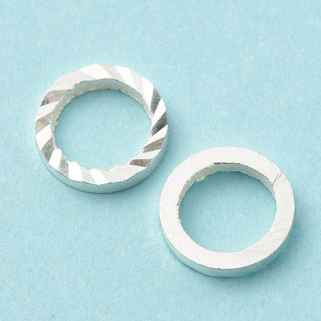 Lukket ringe i Messing – 925 Sølvbelagt (6mm, 1mm) 20 stk. - Uniq Perler - 116210