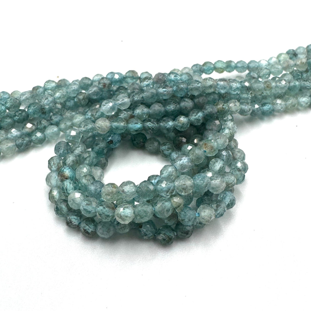 Lyse Apatit Perler – Facetteret Rund (4 mm) - Uniq Perler - 66700912