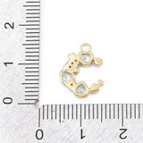 Måne Med Hjerte Vedhæng – 18K Forgyldt Med Kubiske Zirkonia (13,5x11mm) - Uniq Perler - 119711