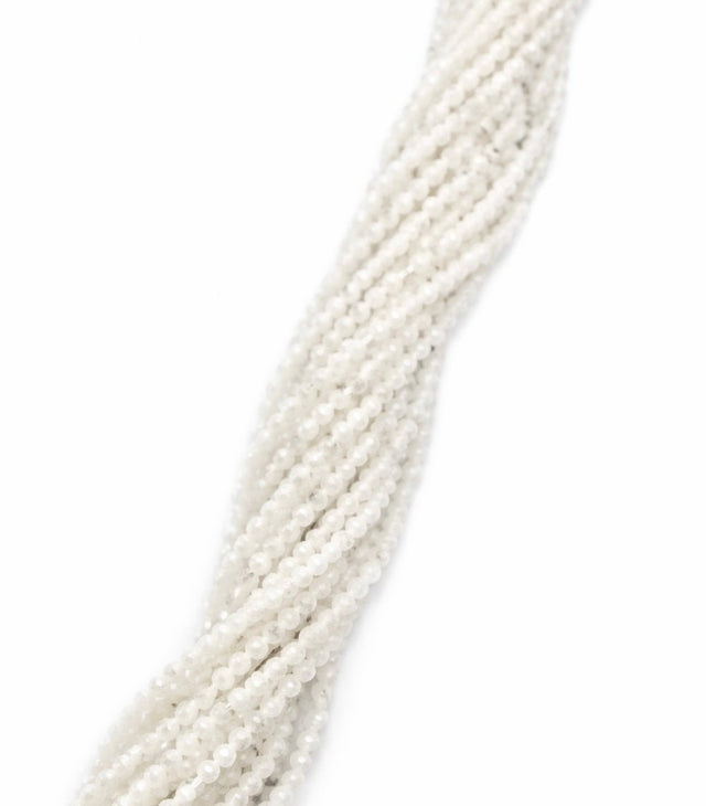 Månesten - Hvid, Facet (2mm) - Uniq Perler - 0000000914