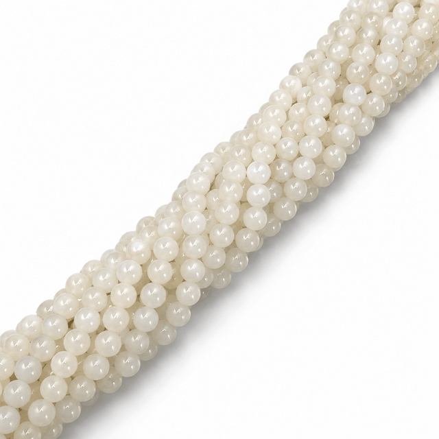 Månesten – Hvid, Runde (5,5-6mm) - Uniq Perler - 111780