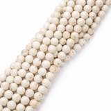 Magnesit – Hvide Nuancer, Rund (8mm) - Uniq Perler - 111606