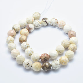 Magnesite Beads – White, Faceted (8mm) - Uniq Perler - 62743