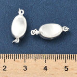Magnet Box Lås – Sterlingsølv belagt Messing, Oval Mat (17,5x8mm) - Uniq Perler - 122131